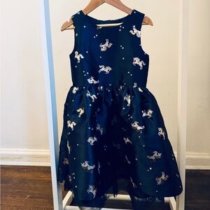 H&M Dark Blue Dress with Unicorn Pattern